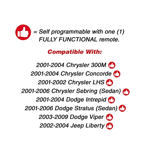 KeylessOption Keyless Entry Remote Fob Uncut Ignition Car Key Replacement for GQ43VT17T, 04602260 (Pack of 2) - Image 4