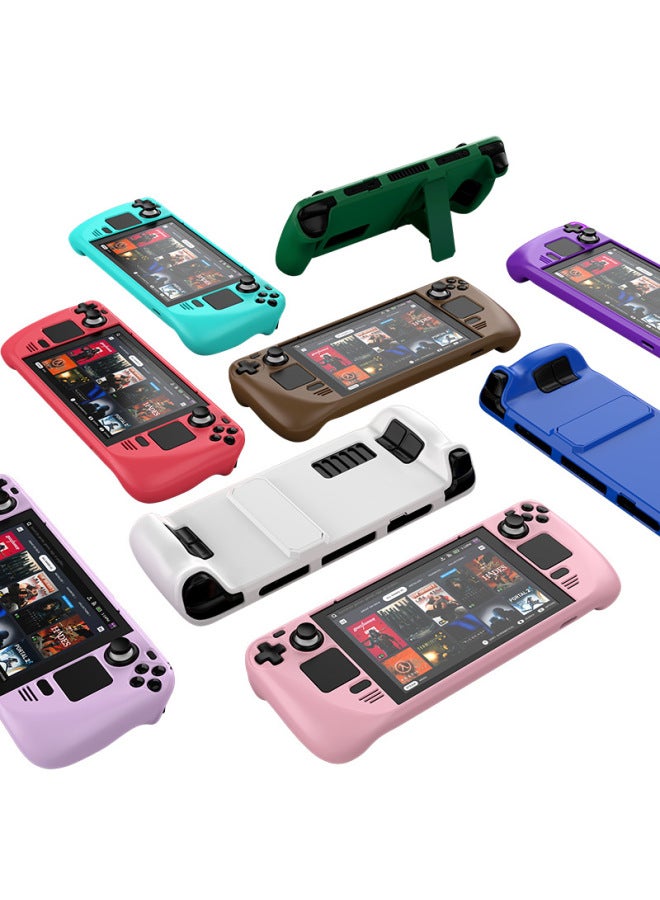 Colorful Protective Shell Skin-friendly Texture Pc Material Cover Stand Gaming Console Accessories For Steam Deck-Product Color:Steam Deck/Steam Deck Oled-Model:Dark Purple - Image 2