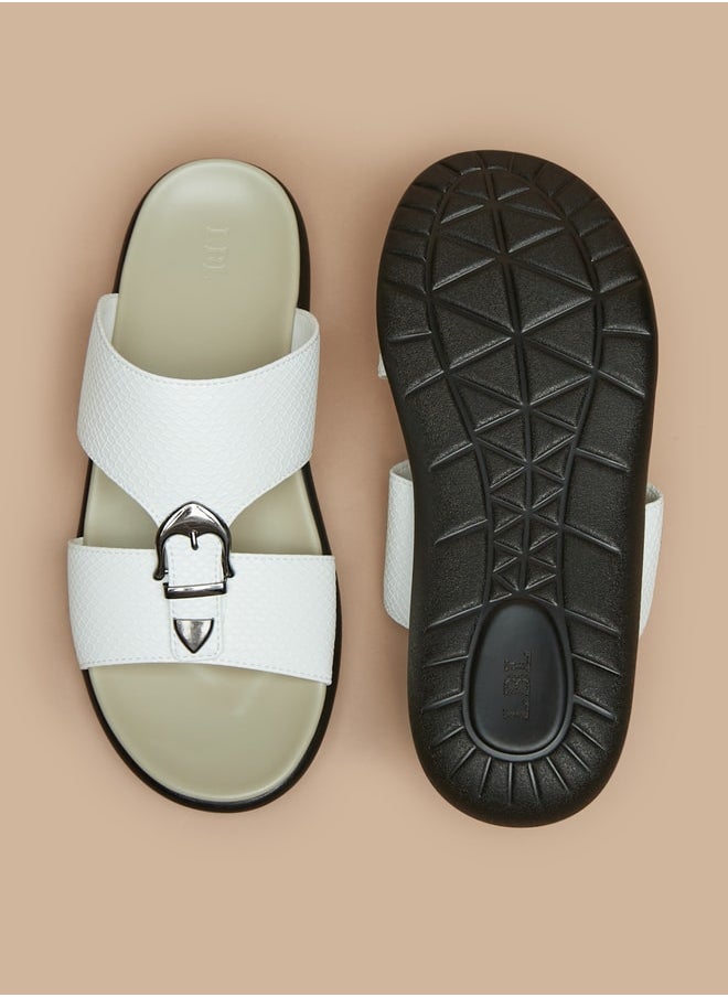 LBL by Shoexpress Men's Textured Slip-On Sandal with Buckle Detail Ramadan Collection  - Image 4