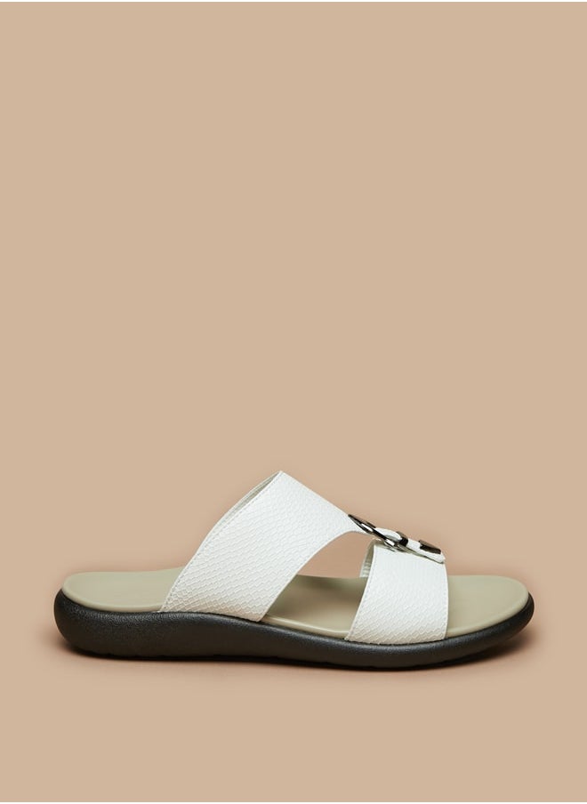 LBL by Shoexpress Men's Textured Slip-On Sandal with Buckle Detail Ramadan Collection  - Image 1