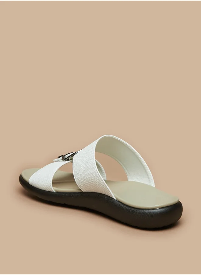 ال بي ال من شو اكسبرس Men's Textured Slip-On Sandal with Buckle Detail Ramadan Collection