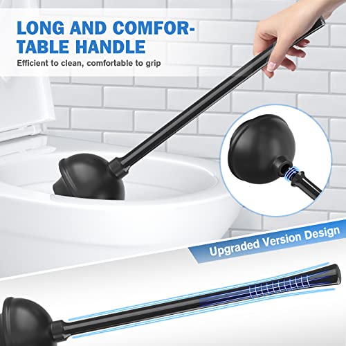 TRENTI Toilet Plunger and Brush Set, Silicone Toilet Brush and Plunger with Holder for 5.7-inch Toilet Drain, 2-in-1 Toilet Brush Plunger Combo with Caddy Stand (Black) - Image 5