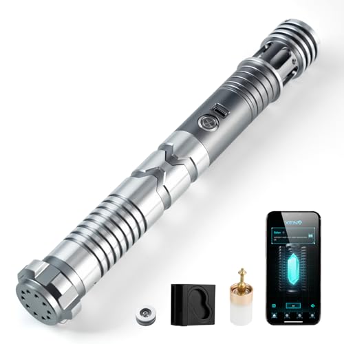 CUSTOM SABER Upgrade Xeno 30 Sensitive Smooth Swing Xenopixel Light Saber Motion Control 34 Set Sound Fonts Light Saber 12 Types Blade Mode Infinite Color Changing Rechargeable Light Sabers Toy ToolsGray - Image 1