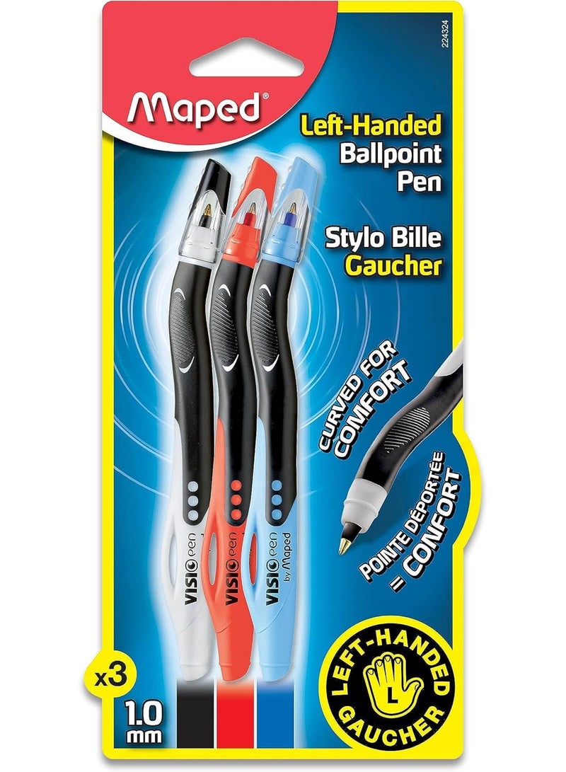 Maped أقلام مابيد فيزيو لليد اليسرى، عبوة من 3، ألوان متنوعة (224324) - Image 1
