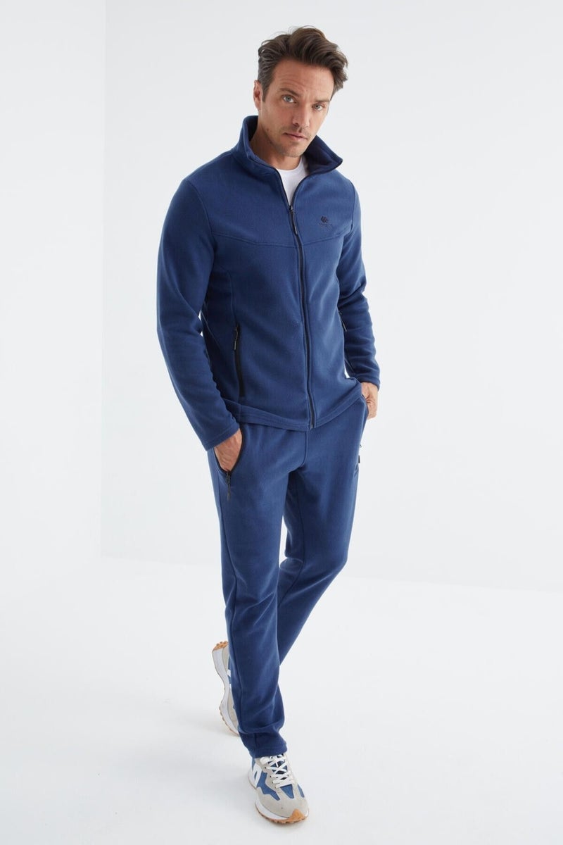 Tommy Life Indigo Stand Collar Basic Men's Polar Fleece Tracksuit - 85193  - Image 3