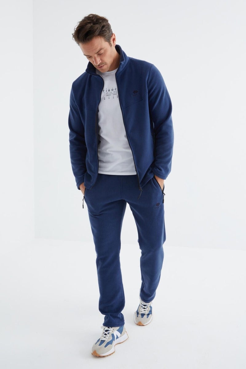 Tommy Life Indigo Stand Collar Basic Men's Polar Fleece Tracksuit - 85193  - Image 5