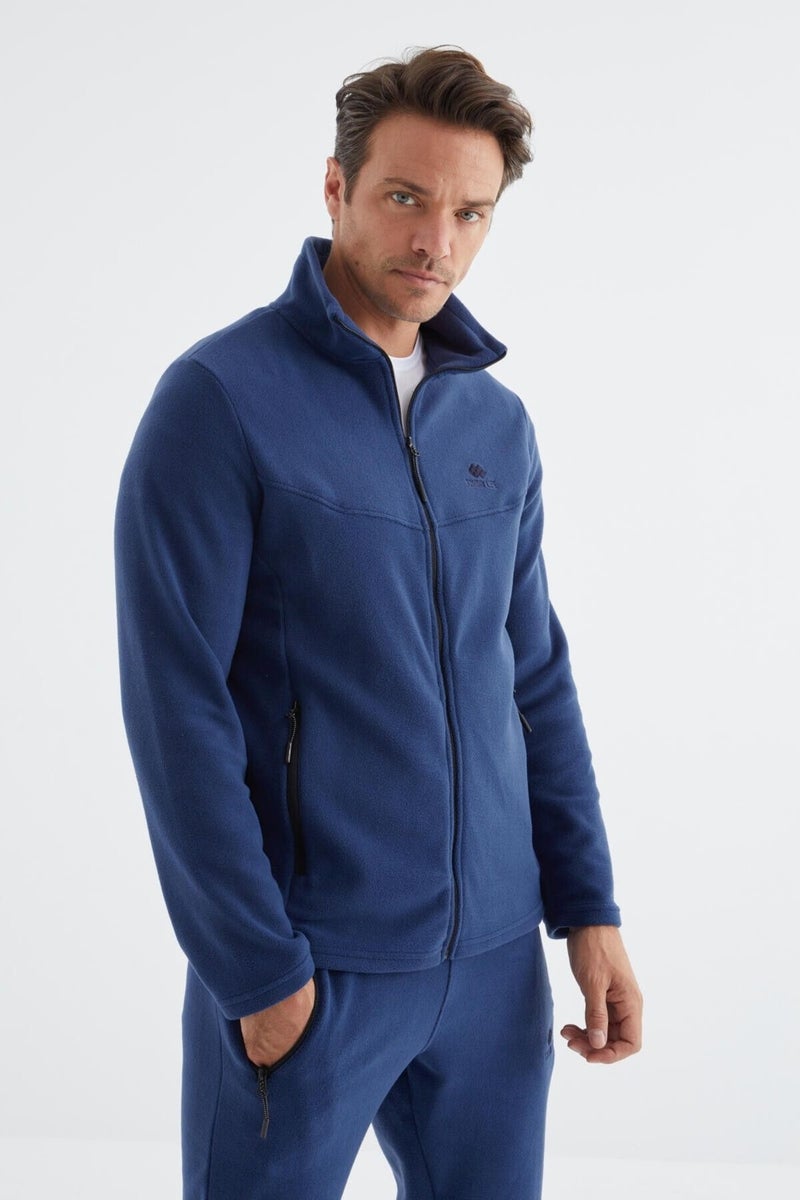 Tommy Life Indigo Stand Collar Basic Men's Polar Fleece Tracksuit - 85193  - Image 4