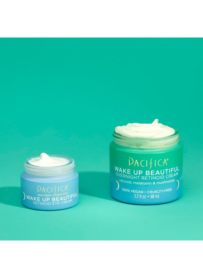 Pacifica - Beauty Wake Up Beautiful Retinoid Eye Cream & Overnight Retinoid Cream Set, Skincare, Moisturizer, Face Cream, For Dry, Aging, Sensitive Skin, Vegan, 0.5 Fl Oz And 1.7 Fl Oz (Set Of 2) - Image 1