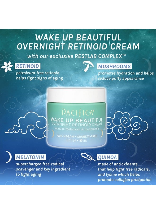 Pacifica - Beauty Wake Up Beautiful Retinoid Eye Cream & Overnight Retinoid Cream Set, Skincare, Moisturizer, Face Cream, For Dry, Aging, Sensitive Skin, Vegan, 0.5 Fl Oz And 1.7 Fl Oz (Set Of 2) - Image 1