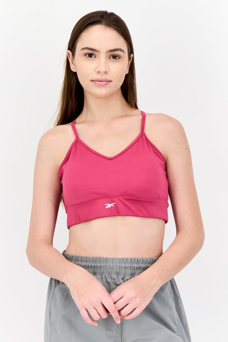 Reebok Women Sportswear Fit Padded Training Sports Bra, Pink - Image 1