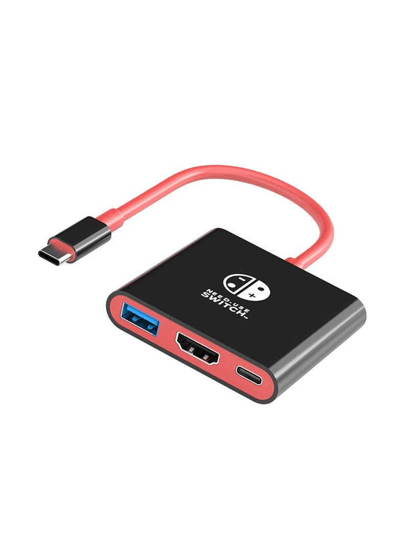Bobo 3 in 1 Nintendo Video Adapter for SWTCH/Notebook/Phone/Tablet, Typec to HDMI three in one hub expansion dock 4k video converter Nintendo Switch dock expansion dock Game console accessories - Image 1