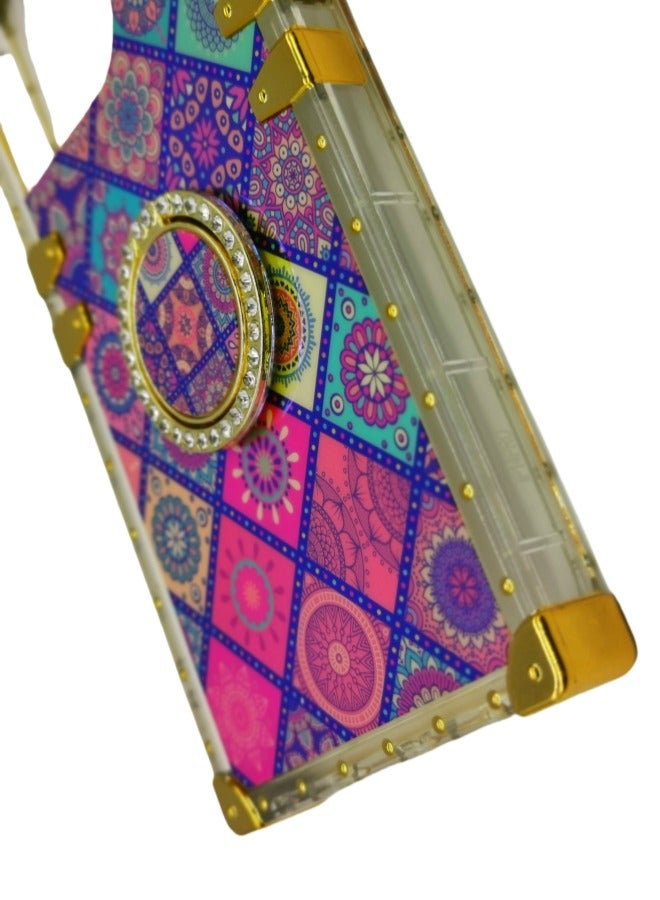 iPhone 14 Pro Luxury Case: Diamond Checkerboard Design with Stand | Shockproof Scratchproof Trendy Cover - Image 3