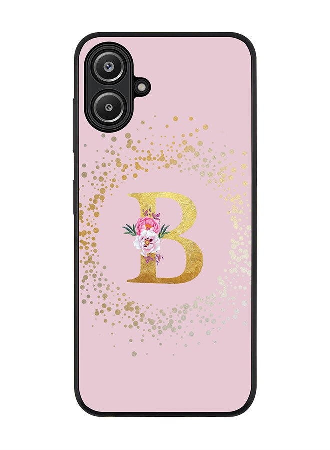 Stylizedd For Samsung Galaxy A06 Case,Slim fit Camera Protection, Shockproof Thin Phone cover - Custom Monogram Floral - B (Pink ) - Image 1