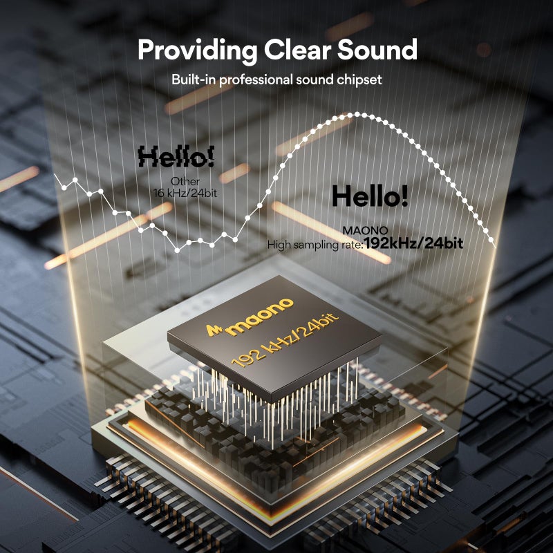 Maono ميكروفون USB، MAONO 192KHZ/24Bit توصيل وتشغيل لجهاز الكمبيوتر، مجموعة ميكروفون مكثف كارديويد معدني مع شريحة صوت احترافية للتسجيل، الألعاب، الغناء، يوتيوب (AU-A04) - Image 2