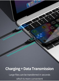 Recci Cable Type C charging and data transfer, 100W contains zinc parts to improve the quality of charging and data transfer,100 cm supports fast charging, charges all devices, black  - Image 2