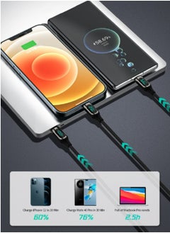 Recci Cable Type C charging and data transfer, 100W contains zinc parts to improve the quality of charging and data transfer,100 cm supports fast charging, charges all devices, black  - Image 3