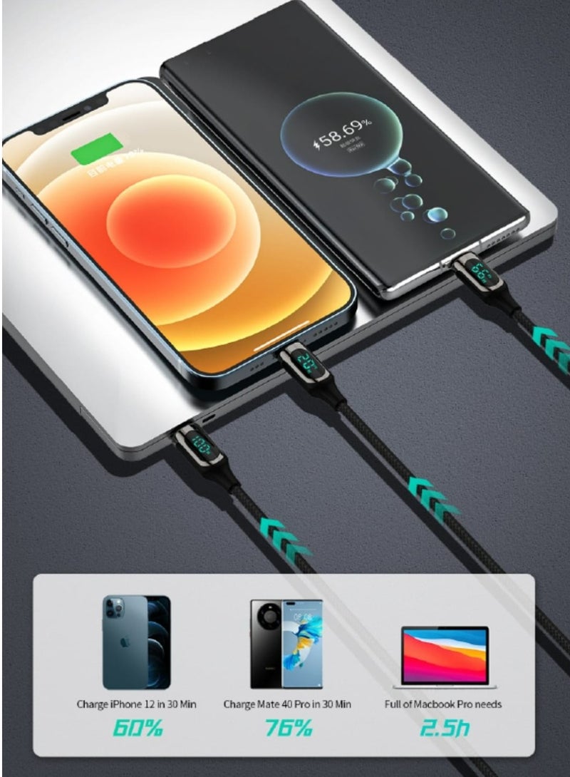 Recci Cable Type C charging and data transfer, 100W contains zinc parts to improve the quality of charging and data transfer,100 cm supports fast charging, charges all devices, black - Image 3