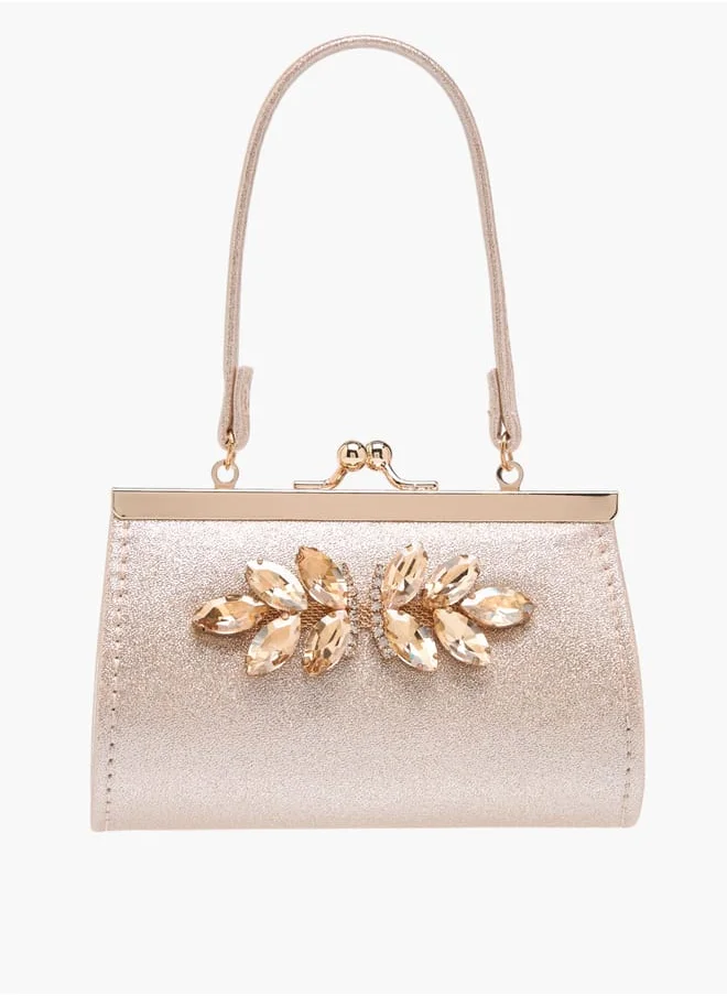 Flora Bella By Shoexpress Girls Embellished Handbag With With Kiss Lock Closure Ramadan Collection