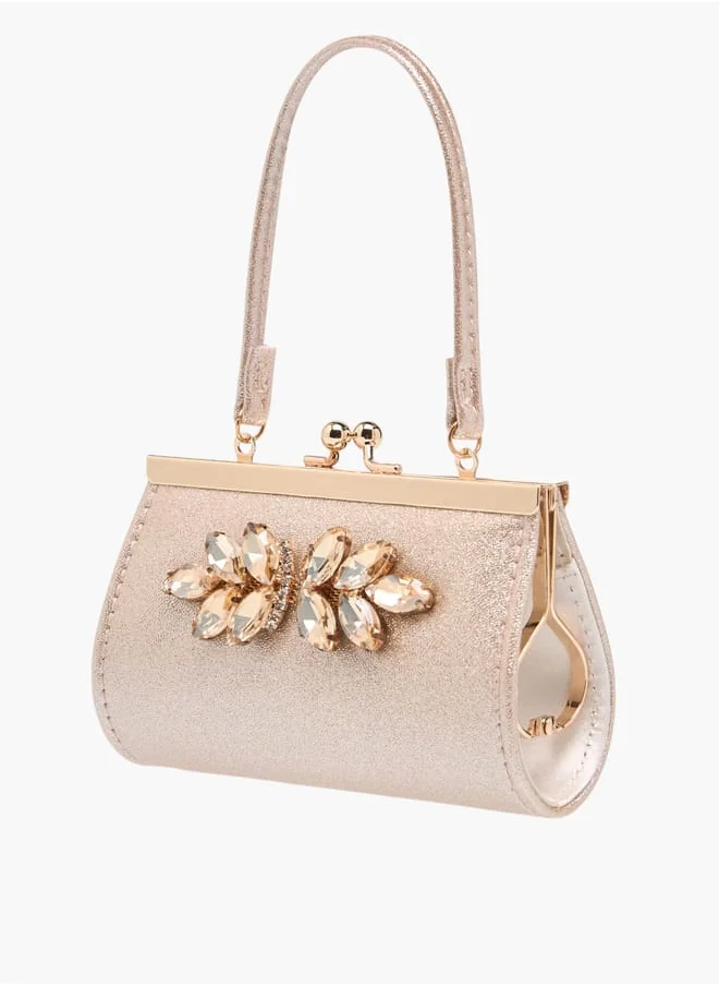 Flora Bella By Shoexpress Girls Embellished Handbag With With Kiss Lock Closure Ramadan Collection