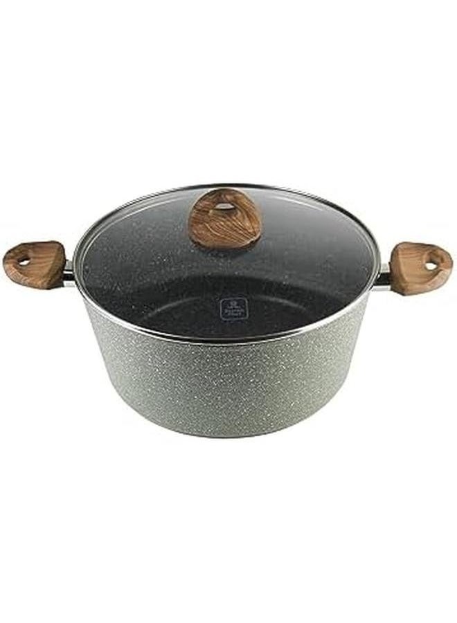 British Chef Marble Coated Casserole With Lid- 5 Layer Construction Nonstick Coating- 26 & 30 Centimeter - Image 3