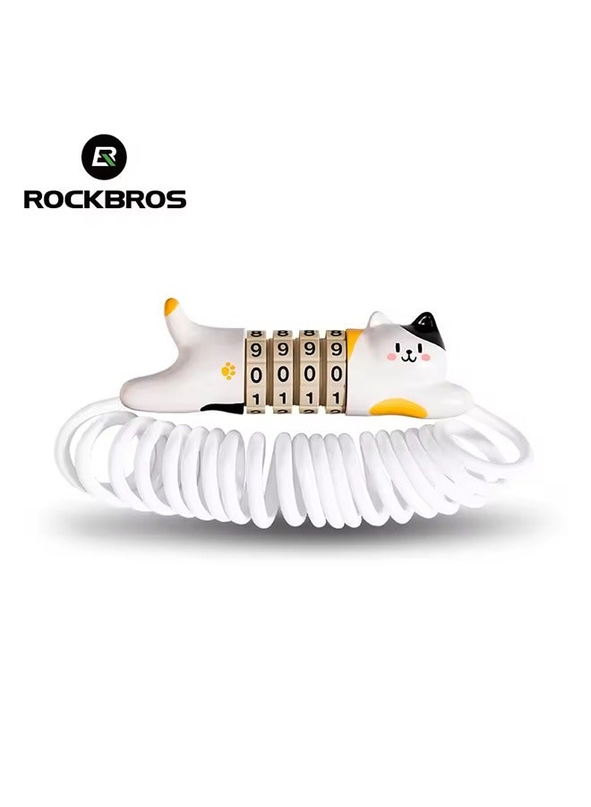 Rockbros ROCKBROS Cycling Lock Password Helmet Lock Creative Ultra-Light Cat Steel Bicycle Cat Lock Anti Theft Bike Lock Accessories - Image 1
