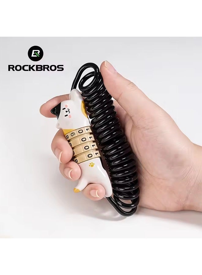 Rockbros ROCKBROS Cycling Lock Password Helmet Lock Creative Ultra-Light Cat Steel Bicycle Cat Lock Anti Theft Bike Lock Accessories - Image 4