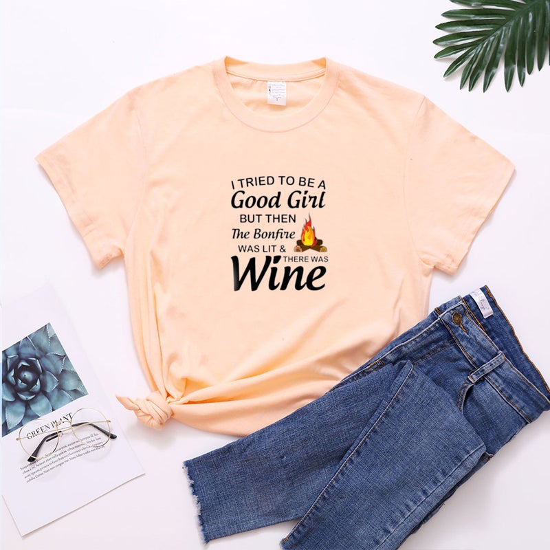 2023 Women'S I Tried To Be A Good Girl Letter Printed Short-Sleeved T-Shirt Women - Image 1
