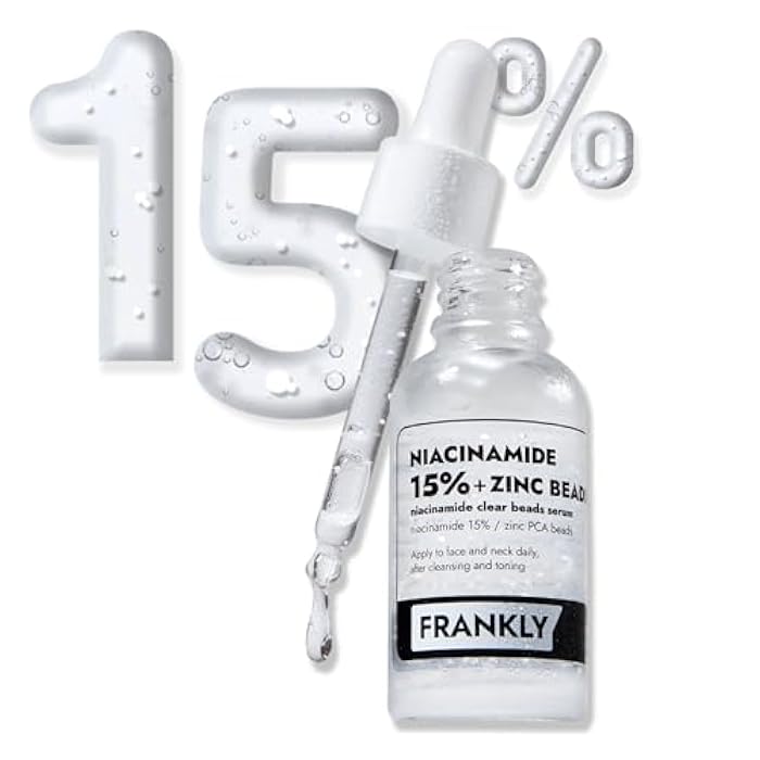 FRANKLY Niacinamide 15% + Zinc Bead Serum | High Dose Yet Gentle Skin Repair | Acne, Pore & Redness Control | Bead-to-Skin Delivery System for Fresh Niacinamide | Vegan Korean Skincare | 1.01 fl.oz - Image 1