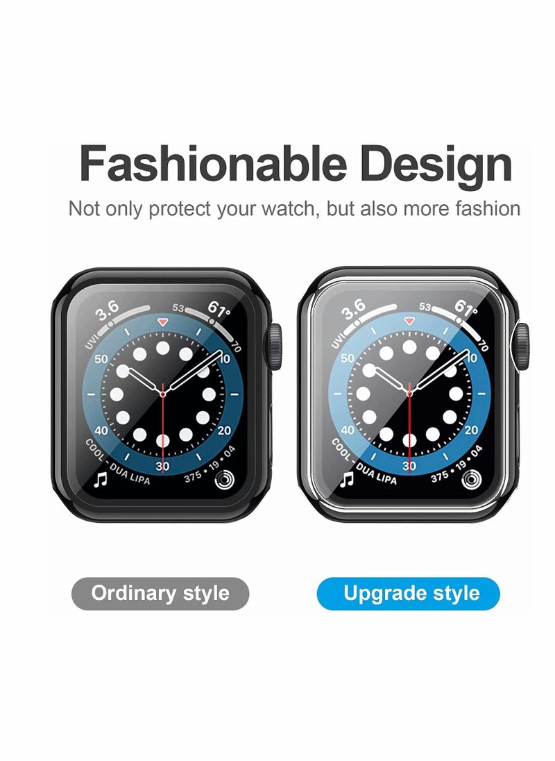 KASTWAVE - 2Pcs Case Compatible with Apple Watch 44mm 40mm , Bumper Built in Tempered Glass Screen Protector, Protective Cover for iWatch Series SE 6 5 4 Women Men - Image 1