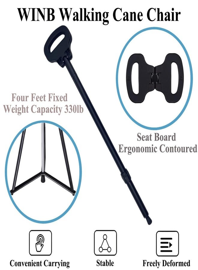 Winb Cane with Seat Foldable Chair Cane,Walking Stick Cane, Folding Walking Cane for Men & Women with Travel Bag and 2 Base Canes and Cushion for Outdoor Hiking - Image 5