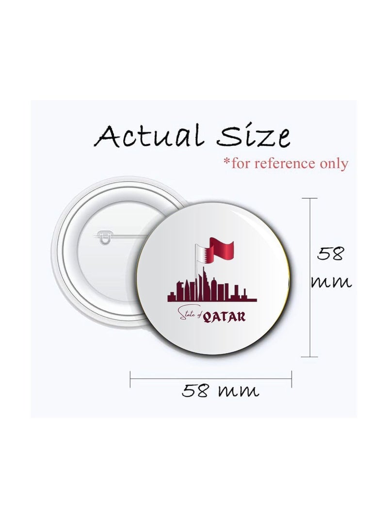PRINTSHOP4ME Qatar Button Badge For National Day–Versatile Accessory For Backpacks,Jackets Or Hats-Round Pin-back Button Badge-Perfect For Adults And Kids - Image 2