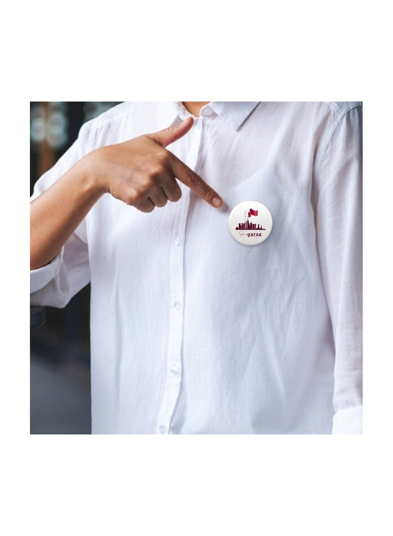 PRINTSHOP4ME Qatar Button Badge For National Day–Versatile Accessory For Backpacks,Jackets Or Hats-Round Pin-back Button Badge-Perfect For Adults And Kids - Image 4