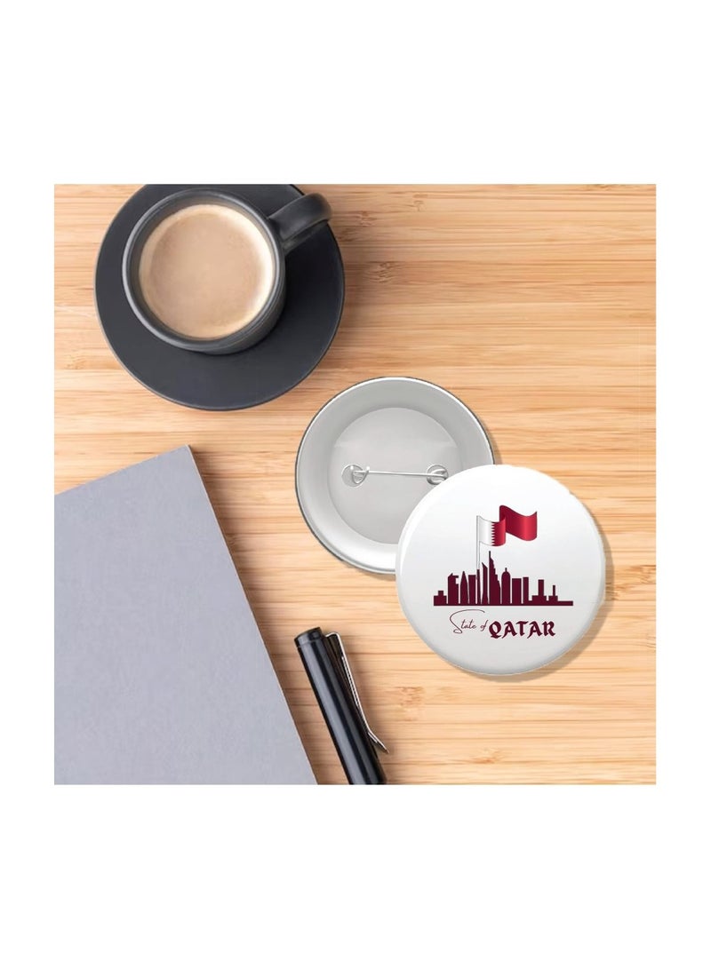 PRINTSHOP4ME Qatar Button Badge For National Day–Versatile Accessory For Backpacks,Jackets Or Hats-Round Pin-back Button Badge-Perfect For Adults And Kids - Image 5
