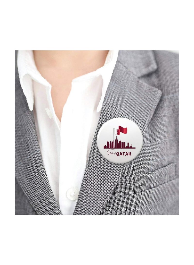 PRINTSHOP4ME Qatar Button Badge For National Day–Versatile Accessory For Backpacks,Jackets Or Hats-Round Pin-back Button Badge-Perfect For Adults And Kids - Image 3