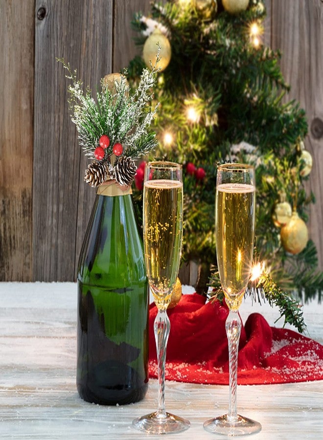FRAMICS 12 Pieces Christmas Napkin Rings, Snowy Pine Cone Napkin Ring with Red Berry, Berry Napkin Holder Buckle for for Christmas Wedding Dinner Table Gathering Decor - Image 4