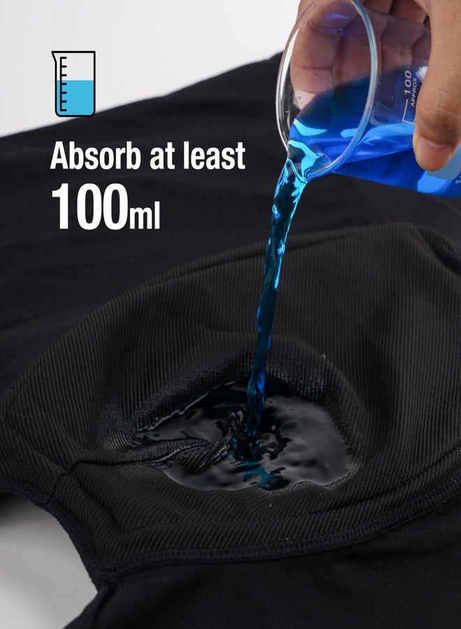 YESWEL Incontinence Underwear Long Leg For Men, 100ML Absorbent Cotton Washable Leak-Proof Reusable Boxer Brief 3 Pack (US, Alpha, Large, Regular, Regular, Black - Image 4