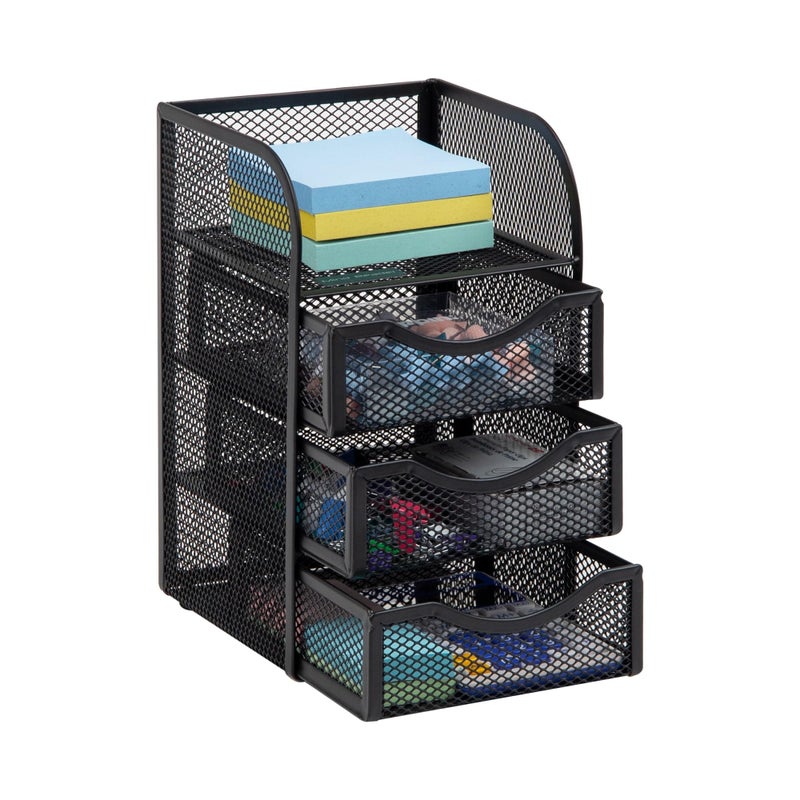 Mind Reader Desktop Accessory Storage Paper Binder Clip Basket Workspace Office Metal Mesh 475L x 5W x 8H Black