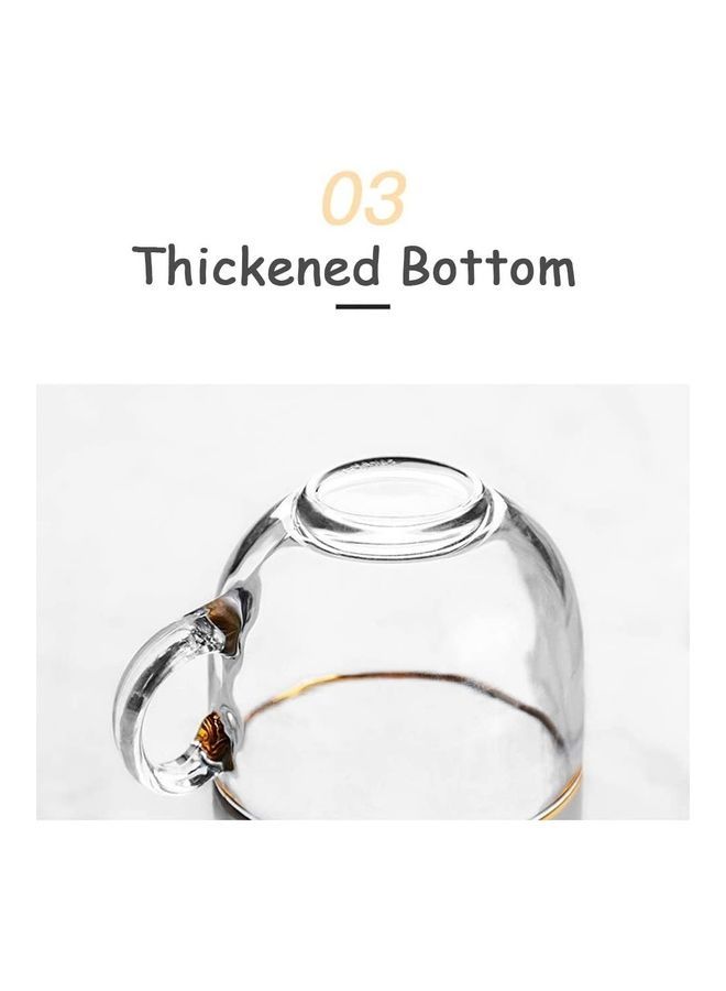 Y&D 2-Piece Phnom Penh Hammer Glass Cup with Spoon Clear/Gold 10.7 x 8.4 4.8cm - Image 4