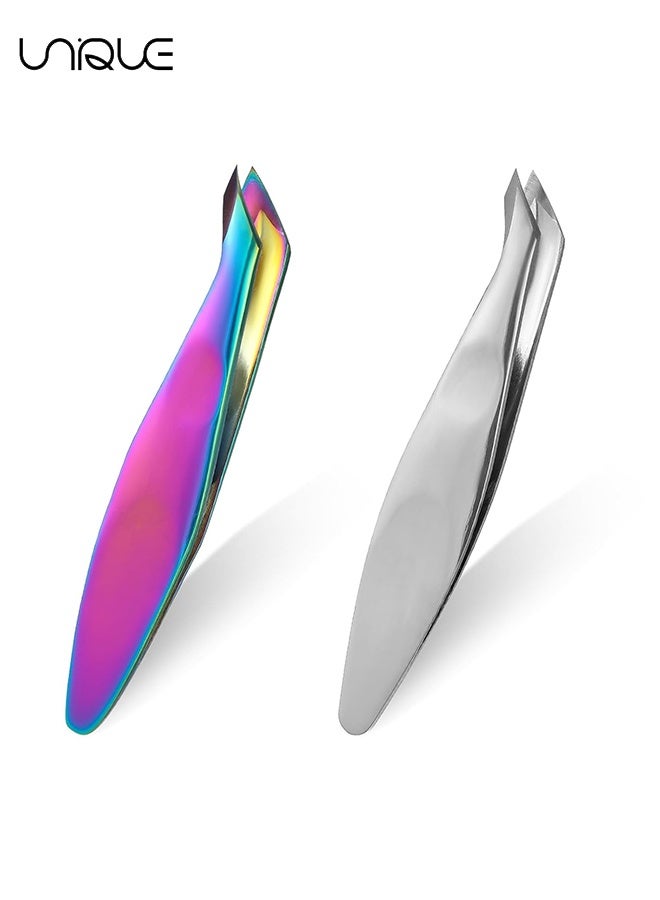 Unique 2 Pcs Mini Cuticle Cutter - Mini Cuticle Clipper Hangnail Clipper Trimmer Tweezers Professional Manicure Pedicure Nippers Precise Nail Trimmer for Trim Nail Dead Skin Hangnails - Image 1