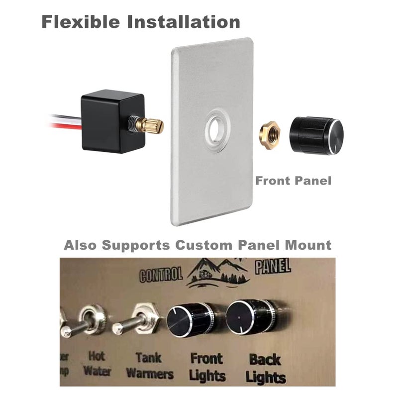 acegoo 12V Dimmer Switch, RV Light Dimmer High Side PWM Dimming Switch for Boat Camper Trailer Van Truck Cars, Works with LED Light Fixture, Halogen, Incandescent, Strip Lights - Image 5