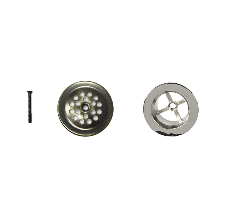 PermaFLOW PF WaterWorks PF0972-AB Bathtub Drain Assembly (Drainshoe, Traditional Strainer & Trip Lever Waste & Overflow Face Plate), Antique Brass - Image 4
