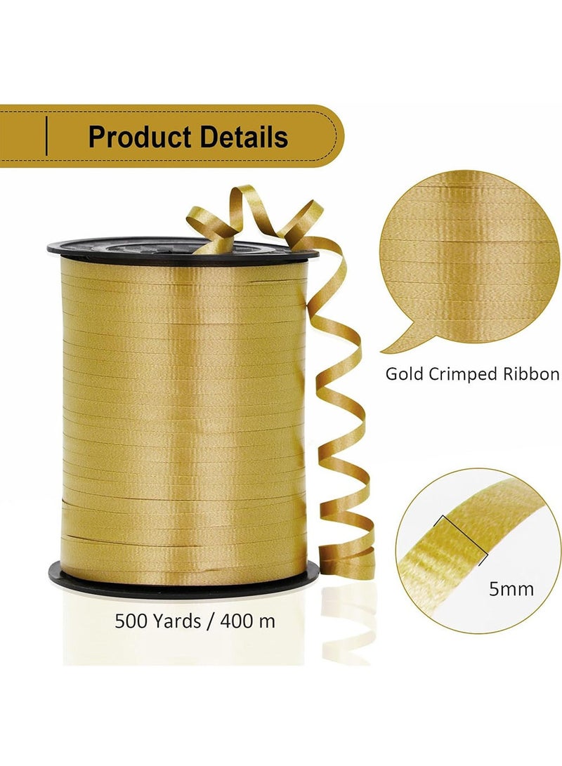 YOUGE 2 Pack Party Festival Attractive Decorative Elegant Lightweight Curling Ribbon 500 Yard, Curly Ribbon for Gift Wrapping, Balloon Ribbon, Balloon String, Thin Ribbon (Gold and Silver) - Image 2