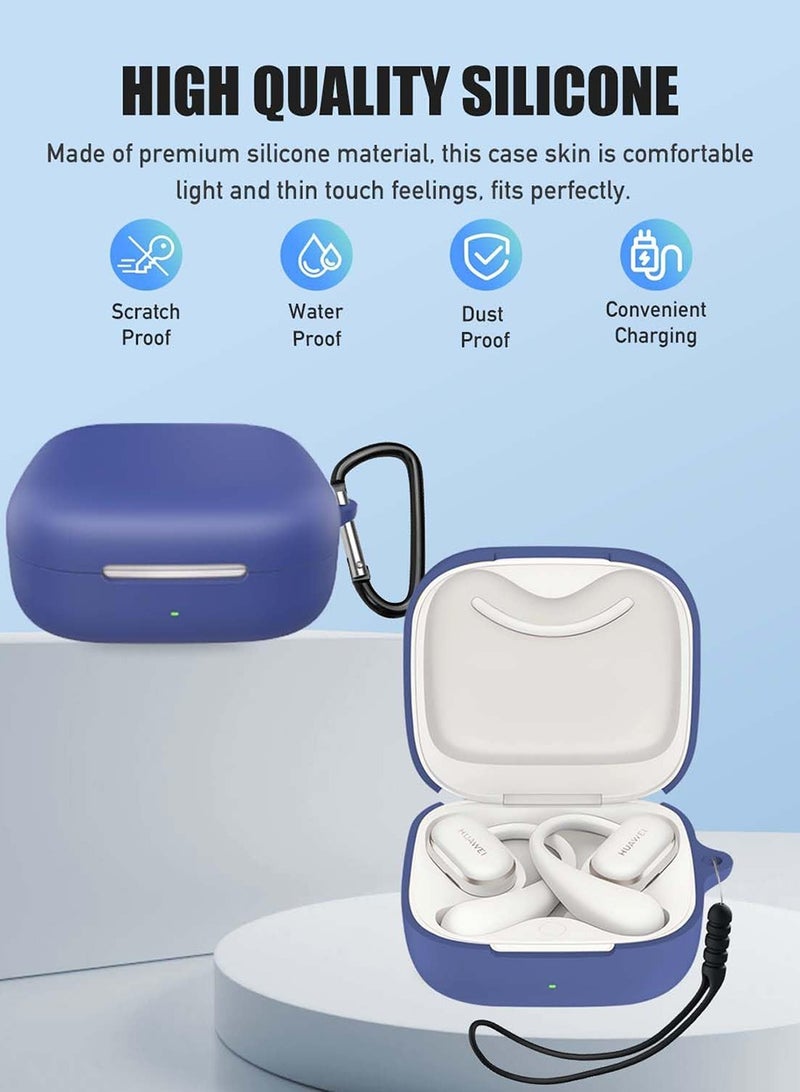 Case Cover for Huawei FreeArc, Silicone Protective Cover for Huawei FreeArc,Full-Body Shockproof Cover with Scratch Protection, with Keychain & Lanyard and Cleaner Kit-Blue - Image 2