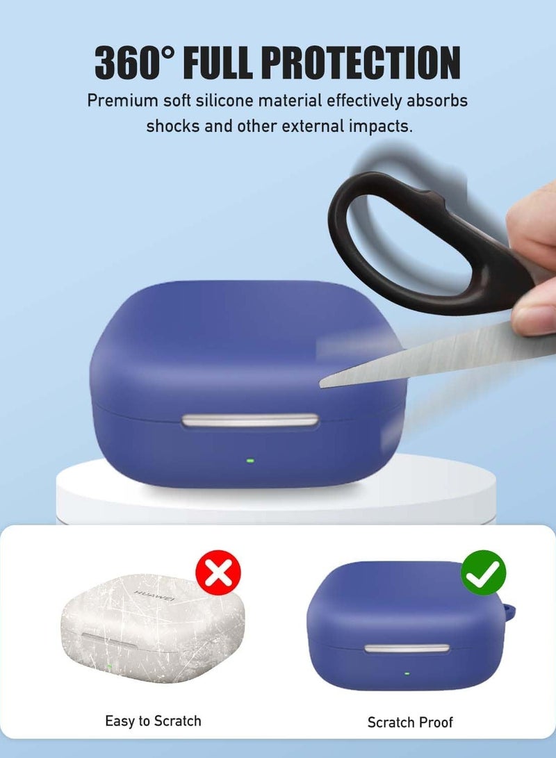 Case Cover for Huawei FreeArc, Silicone Protective Cover for Huawei FreeArc,Full-Body Shockproof Cover with Scratch Protection, with Keychain & Lanyard and Cleaner Kit-Blue - Image 3