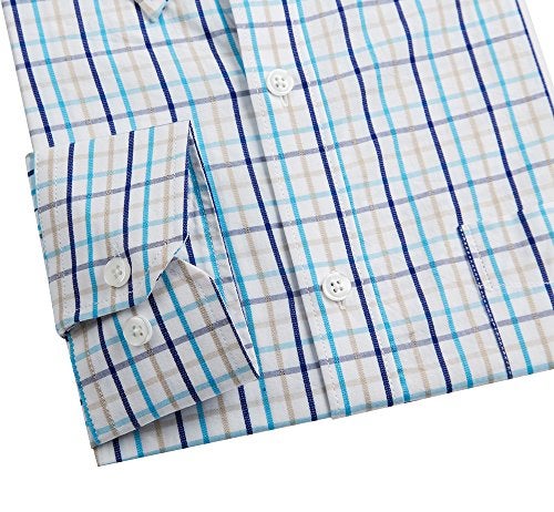 Double Pump Mens Button Down Shirts Cotton Long Sleeve Shirts Regular Fit (SL04A,XXL) - Image 3