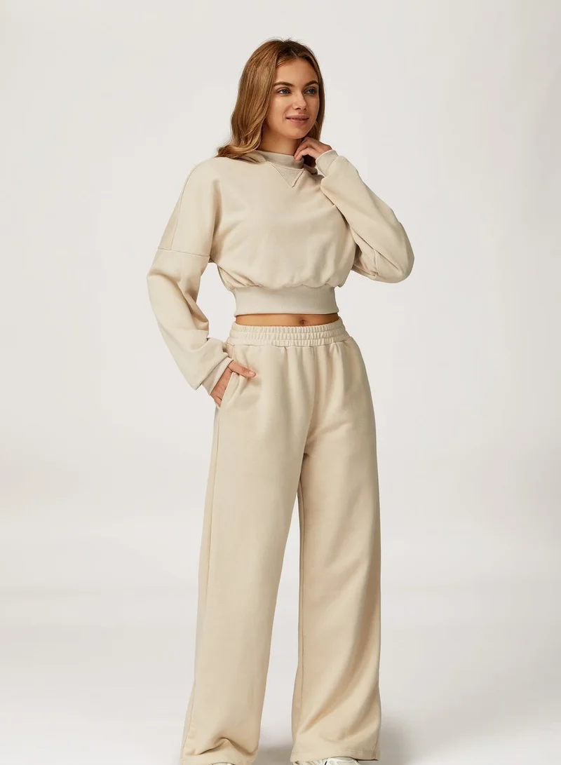 Kawn.yoga Milky White High Neck Light Sweatshirt for Women | Best Price UAE