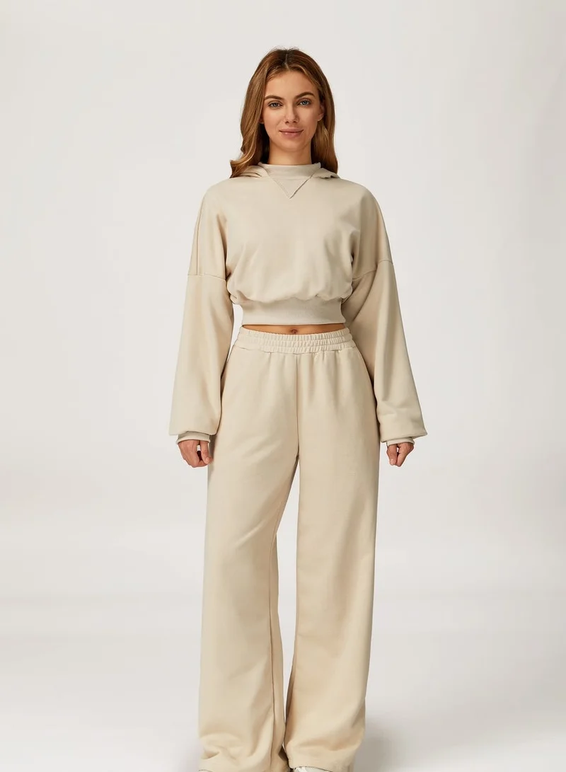 Kawn.yoga Milky White High Neck Light Sweatshirt for Women | Best Price UAE