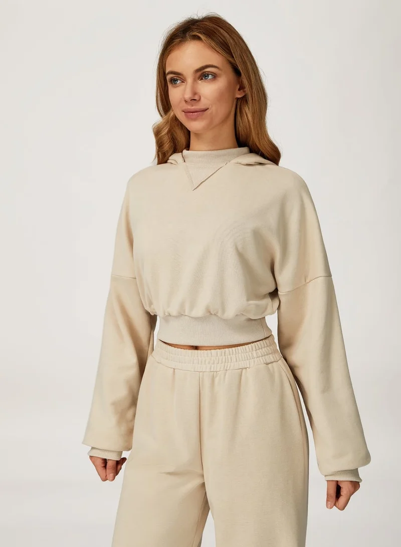 Kawn.yoga Milky White High Neck Light Sweatshirt for Women | Best Price UAE