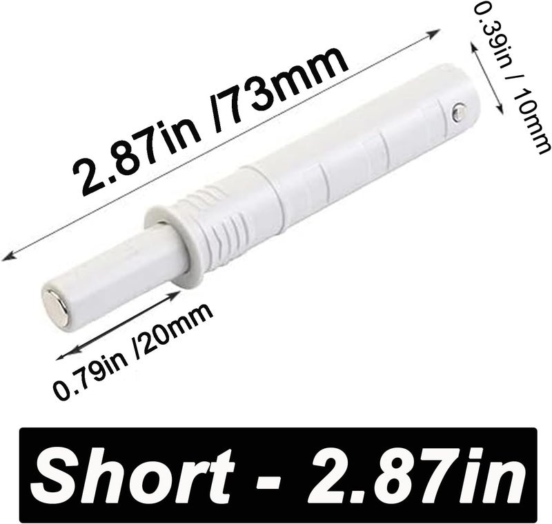 CBRIVE Store 2.87" Push to Open Cabinet Hardware 5 Pack Push Latch & Lock for Hidden Door Touch Latches and Catch Push Release Drawer Pull Tip on RV Closet Close Strong Pop Out, White - Image 2