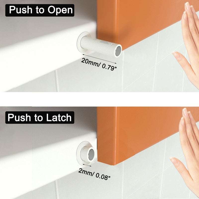 CBRIVE Store 2.87" Push to Open Cabinet Hardware 5 Pack Push Latch & Lock for Hidden Door Touch Latches and Catch Push Release Drawer Pull Tip on RV Closet Close Strong Pop Out, White - Image 4
